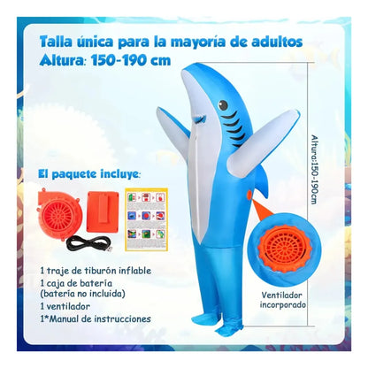 Disfraz Inflable Tiburón Azul ™